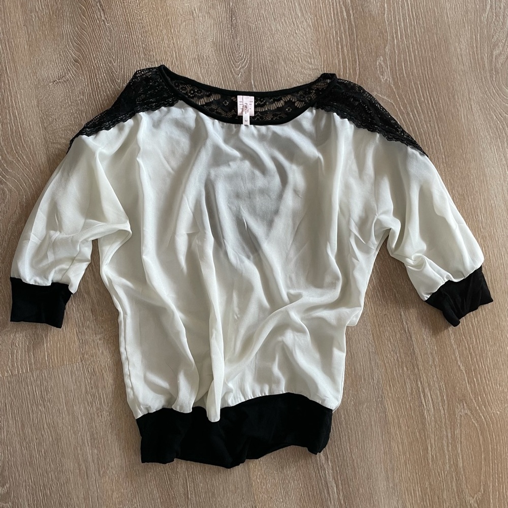 White and black top
